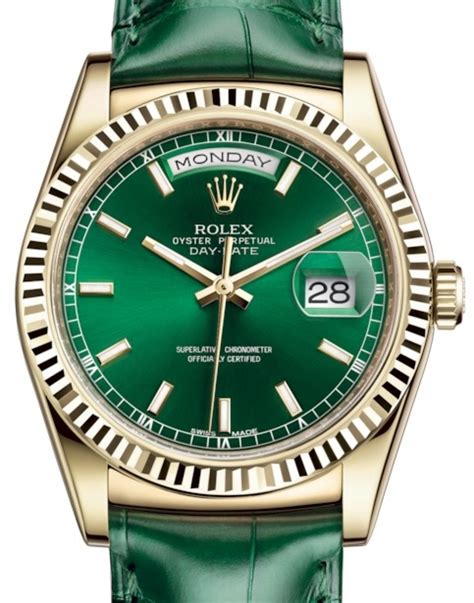 rolex day date green leather|chrono24 rolex day date.